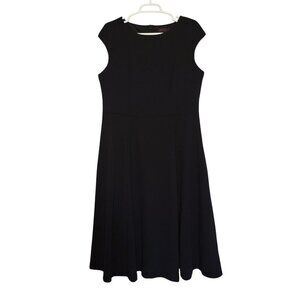 Women's black sleeveless dress, back zipper, A-line, size XL